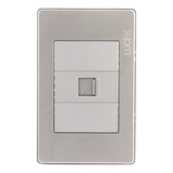 Placa Toma Teléfono Acero Inox Plata/anonizada Lucek Premium Color Plata