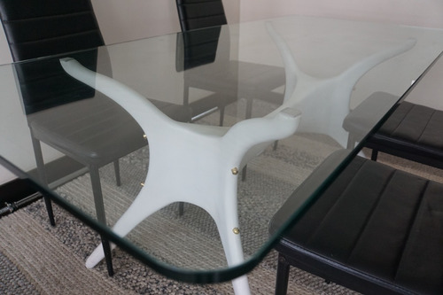 Mesa De Comedor Con Vidrio De 15 Mm , 170*79 Cm