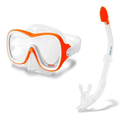 Set De Visor Y Tubo Snorkel Anaranjado Intex 55647