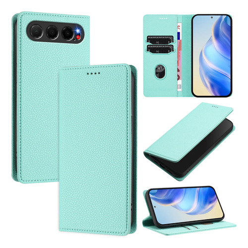 Funda Tipo Cartera Magnética De Piel Para Zte Nubia Air Slim Con Bloqueo Rfid Y Ranuras Para Tarjetas