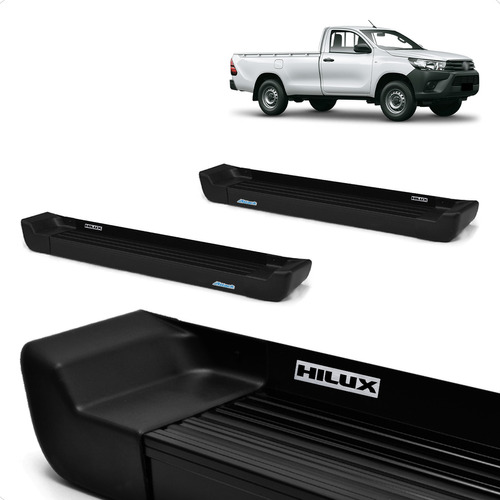 Par Estribo Hilux 4x4 Cabine Simples Prime Preto 2020 2021