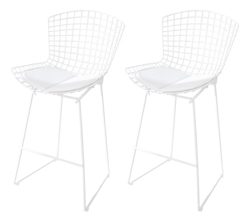 Set X2 Banqueta Taburete Bertoia Desayunador Barra Con Envío