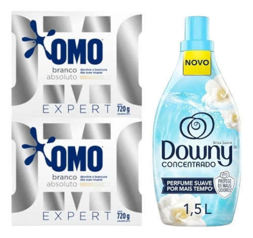 Sabão Em Po Omo Absoluto Expert 720g + 1 Amaciante Downy 