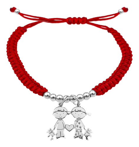 Pulsera Bolitas Niña Y Niño chicos Plata 925 Roja