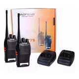 Par Radio 777s Vhf/uhf 16 Canais Comunicador Profissional Cor Preto