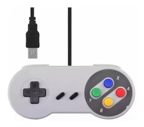 Kit 2 Pc Controle Super Nintendo Usb Pc Snes Joystick