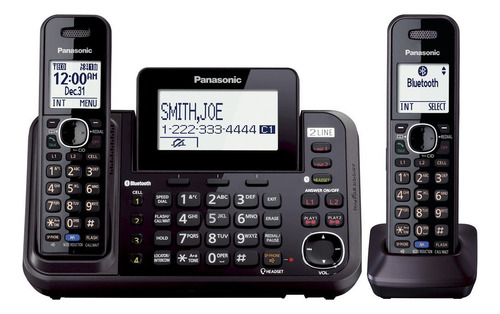 Panasonic Sistema Telefónico Inalámbrico De 2 Líneas Con 2