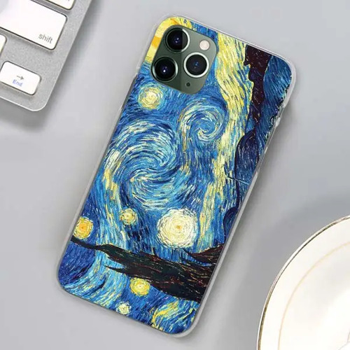 Funda De Teléfono Paintings Starry Night Gogh Para iPhone 15