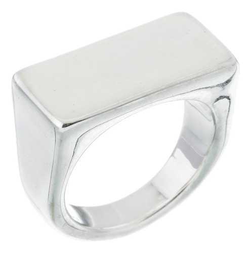 Anillo De Plata 925 Inflada Prisma Liso