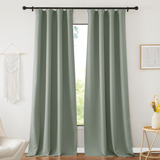 Nicetown Cortinas Largas Color Verde Salvia Para Dormitorio,