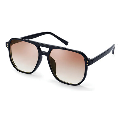 Lentes De Sol Feisedy Piloto Estilo Vintage De Plástico Lente 002 Black Frame/orange Gradient Lens Diseño Ocean Océano Negro