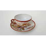 Taza De Te Porcelana Antigua Japon Pocillo Con Geisha