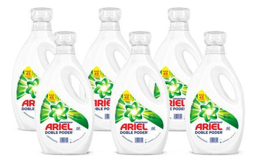 Ariel Power Liquid Detergente Liquido Concentrado 6 X 1,8 L