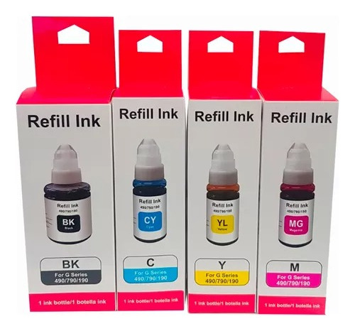 Kit 4 Tintas Gi-190 Generica Para Canon Pixma G4100 G4110 