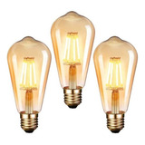 Pack 3 Vampolleta Led Tipo Edison 4 Watts Retro Vintage