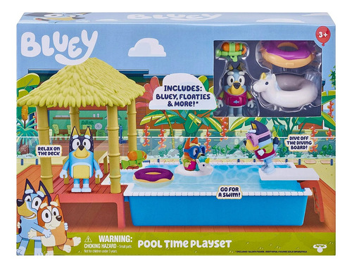 Bluey Playset Pileta Pool Time + Figura Muñeco Y Accesorios