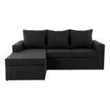 Sillon Esquinero Chenille Antidesgarro Sofa + Puff Premium Living Monoambiente Placa Soft Geben