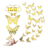 168pzs Mariposas Decorativas, 3d Pared Colore Metalicos Huec