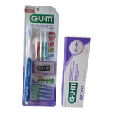 Set Limpieza Dental Brackets Gum Cepillos + Cera + Pasta