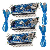 3 Piezas Arduino Nano V3.0 + 3 Piezas Cable Usb