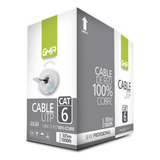 Bobina De Cable Ghia Cat 6 Utp Cobre 100mts 23awg Color Gris