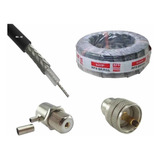 Cabo Coaxial Rg58 95% De Malha Kmp 6 Metros + 2 Conector Uhf