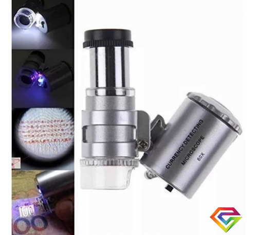 Microscopio Lupa De Bolsillo Luz Led Uv / 60x