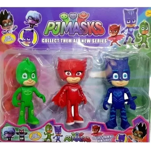 Kit 3 Bonecos Heróis Pjmasks Lagartixa Gato Curujita Oferta