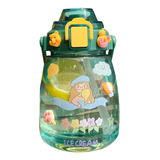 Botella De Agua Kawaii Gym School De Gran Capacidad 1200 Ml