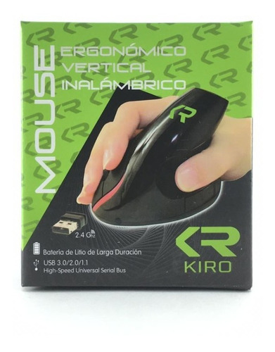 Mouse Ergonómico Kiro S6  Vertical Inalámbrico Recargable