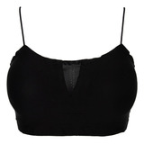 2 Sostén Sujetador Bralette De Malla Top Liso Cuello V Mujer