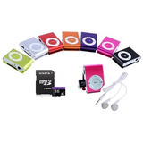 Combo Mini Reproductor Clip Mp3 Y Tarjeta De Memoria De 16gb