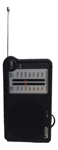 Mini Radio Portatil Am Fm De Bolso Preto Lucky Mk13