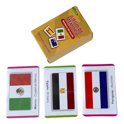 Juego De Memoria Carta Banderas Del Mundo 50 Pares De Países | Envío gratis
