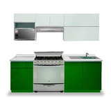 Cocina Integral Moderna Nigeria Derecha P/estufa 2.40m Verde