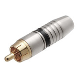 Plug Rca Mxt 64.1.441 6mm Profissional Estriado Preto/dourad