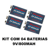 Bateria 9v Recarregável De 700mah Ipower - Kit C/04 Baterias