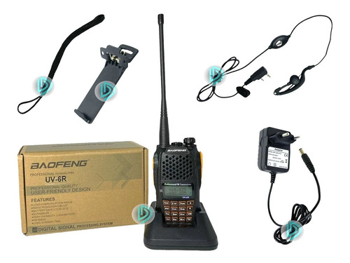 5x Rádio Para Walkie Talkie Baofeng Uv-6r 7w Menor Preço