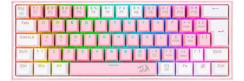 Teclado Gamer Redragon Fizz Rainbow K617-rgb-pw Layout 60% 