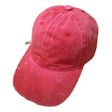 Gorra Prelavada Vintage Roja Mujer Y Hombre