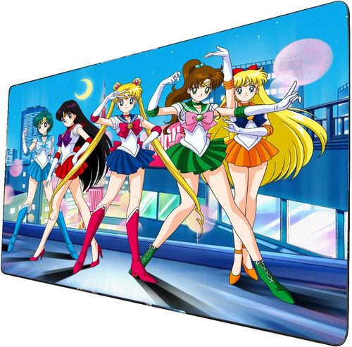 Mouse Pad Largo Artístico Anime Sailor Moon Scouts 40x90cm