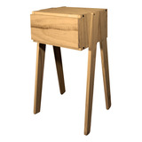 Mesa De Noche Cubo Cajon Patas Inclinadas Madera Maciza Sajo