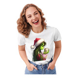 Playera Grinc Y Cafe Navidad Blusa Mujer Regalo Navideña 4m