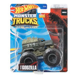 Carrito Hot Wheels Monster Trucks 1:64 Para Mattel Fyj44, Color Godzilla