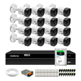 Kit Cftv 16 Câmeras Intelbras Vhc 1120 B Hd Dvr 1216 1tb Sky