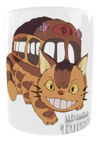 Mug Taza 11 Onz, Mi Vecino Totoro-catbus/gatobus