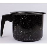 Caneca Leiteira Esmaltada Nº 16 Preto Atóxico 2,4 L Cabo Baq