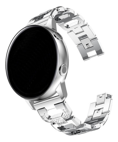 Pulseira 20mm Metal Luxury Para Samsung Galaxy Watch 3 41mm Cor Prata