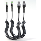 Paquete De 2 Cables Lightning En Espiral [certificado Apple