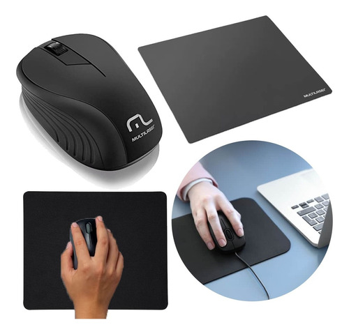 Kit Multilaser Mouse Sem Fio Com Mouse Pad Original Lacrado